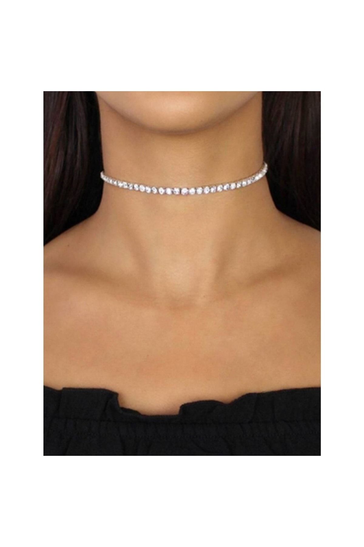 Zircon choker necklace sale