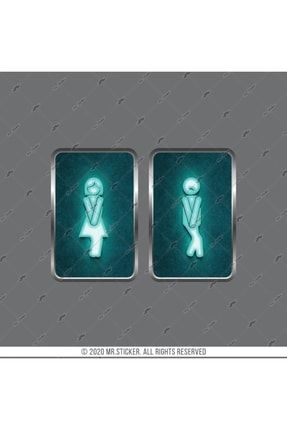 Wc31 Yesil Neon Efektli Bay Bayan Tuvalet Simgesi Seti TYC00496282131
