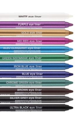 12 Renkli Neon Eyeliner Yağlı Göz Kalemi Seti karbul001