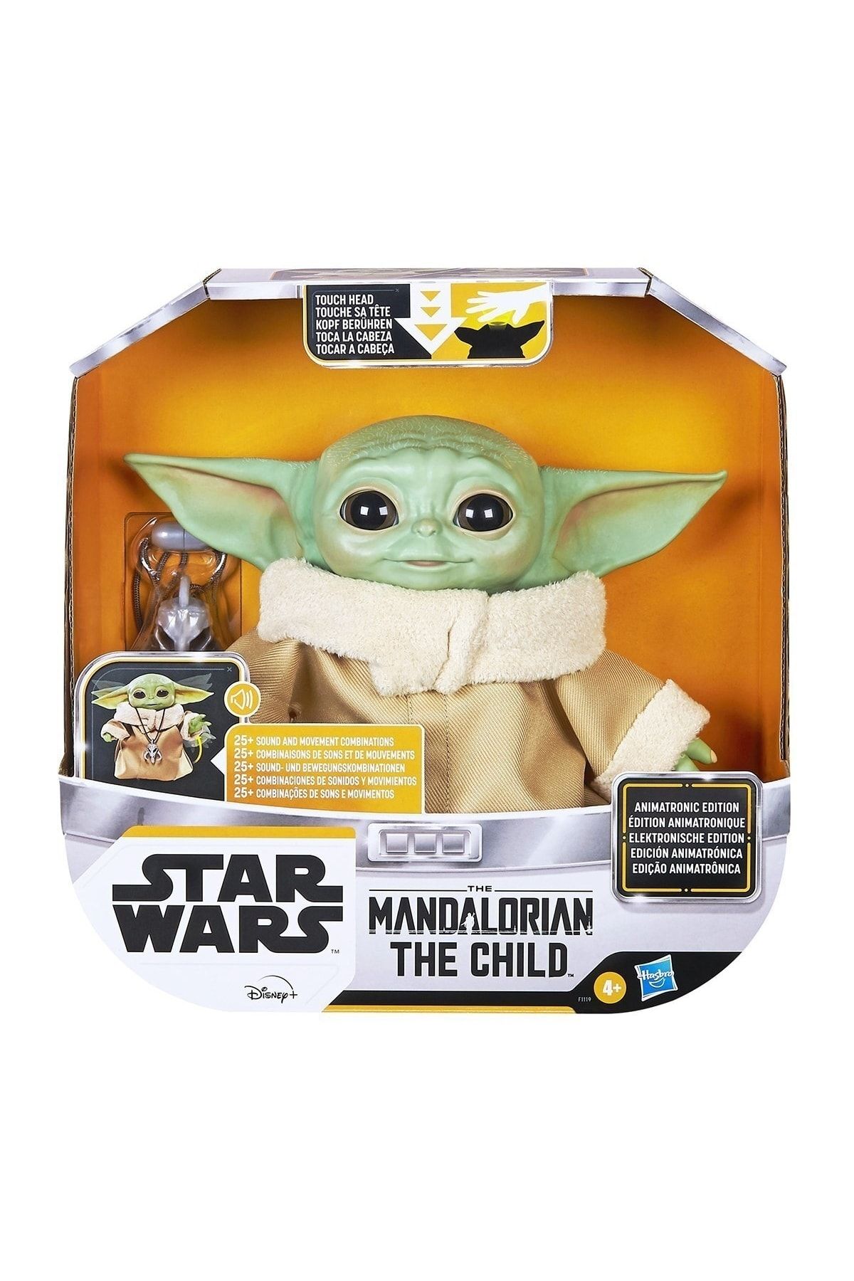 Hasbro Star Wars Animatronic Baby Yoda F1119 Игрушка Звездные войны Baby Yoda Фигурка со звуком и действием INT-F1119