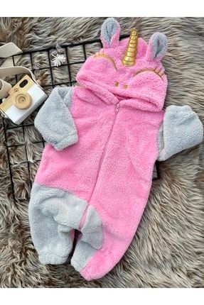 Welsoft Peluş Fermuarlı Kışlık Unicorn Kız Bebek Uyku Tulumu U2022