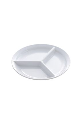 Melamin X6 Adet Kahvaltı 3 Bolmeli Yuvarlak Servis 24cm Beyaz (çap:23.5cmx Yuk 2.5cm 267 Gr) AMH0290d102