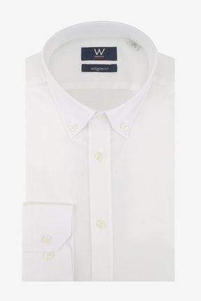 Beyaz Basıc Klasik Gömlek M400211264