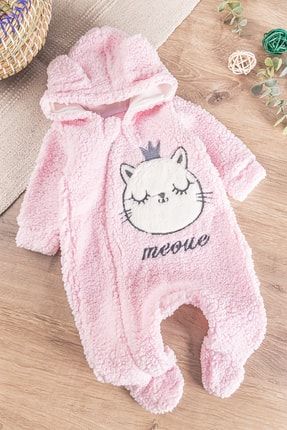 Kedi Figürlü Welsoft Peluş Kız/erkek Bebek Tulum Babymod-DM1B455206