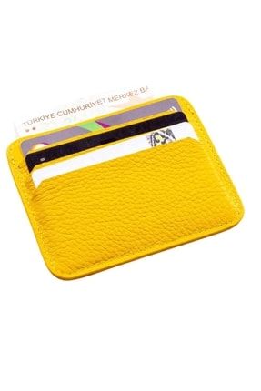 Sarı Hakiki Deri Minimal Unisex Enna 6 1 Kartlık