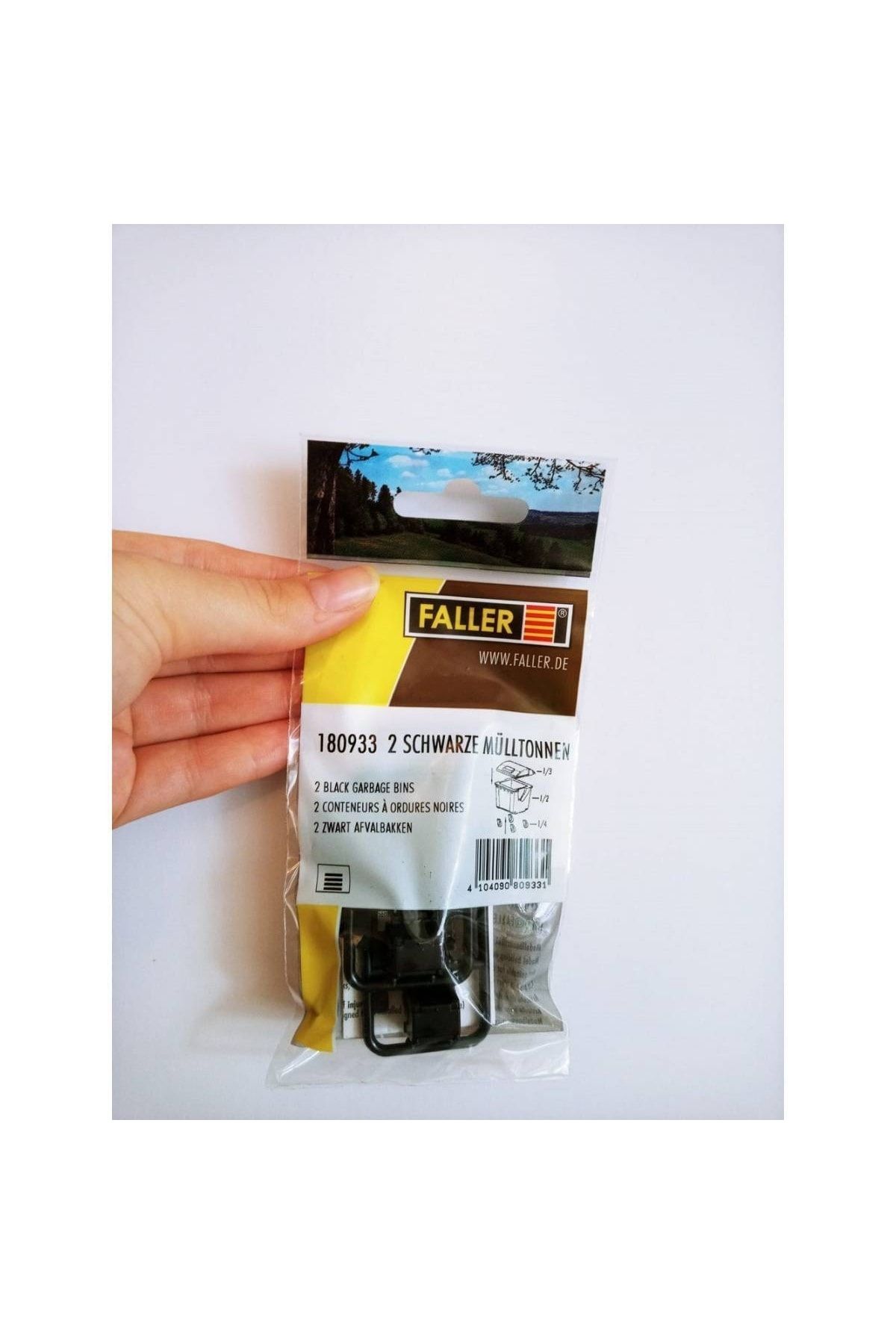 Faller-1:87 Ho Model Garbage Container Black-180933 -miniature Model 1