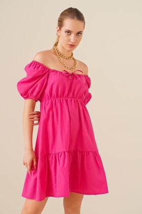 Kadın Balon Kollu Poplin Elbise P22S110-1532