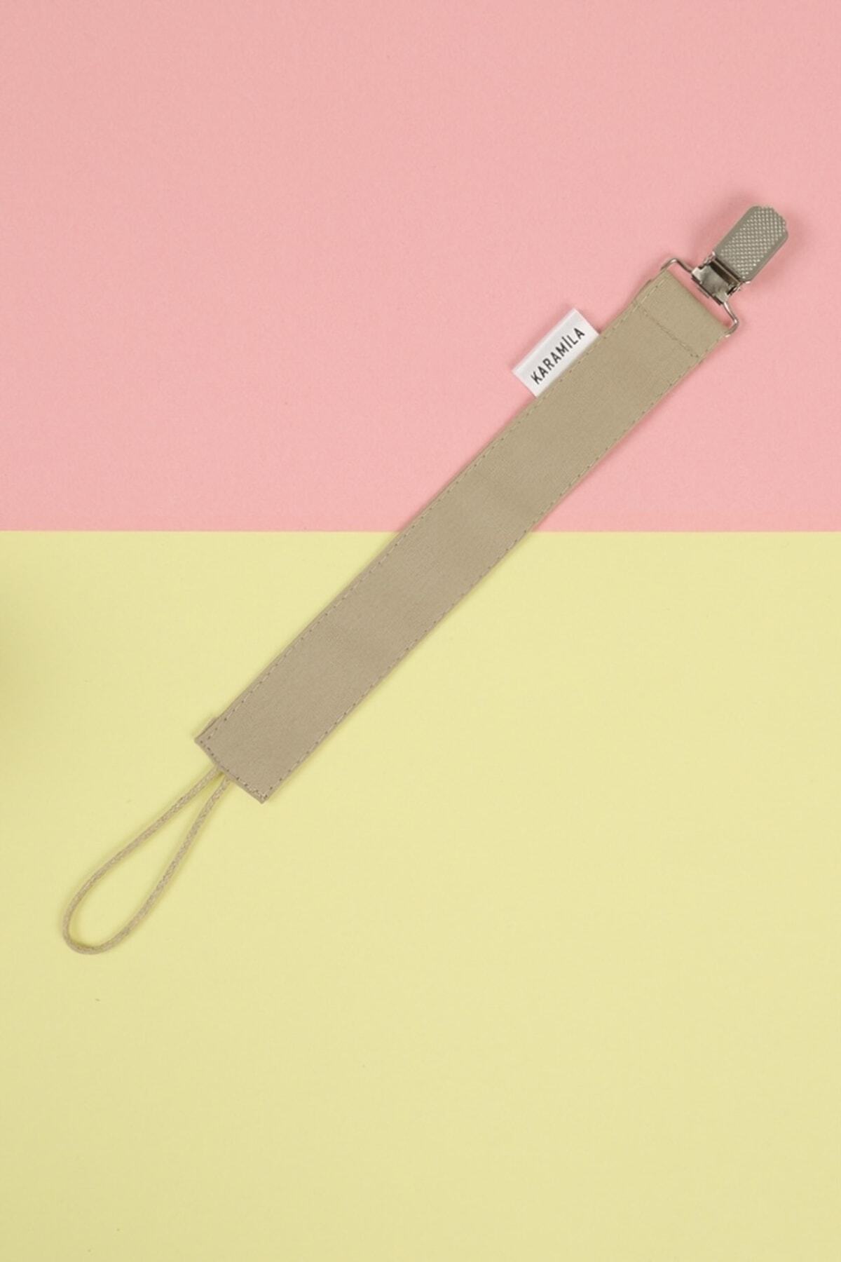 KARAMİLA 3'lü Bej Sarı Pudra Renk Poplin Kumaş Emzik Askısı - Emzik Zinciri fotoğrafı 4 (önizleme)