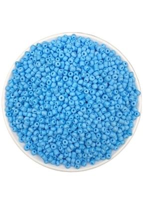 50 gram Açık Mavi Renk Mat Cam Kum Boncuk , Takı Yapım Boncuğu KUM001