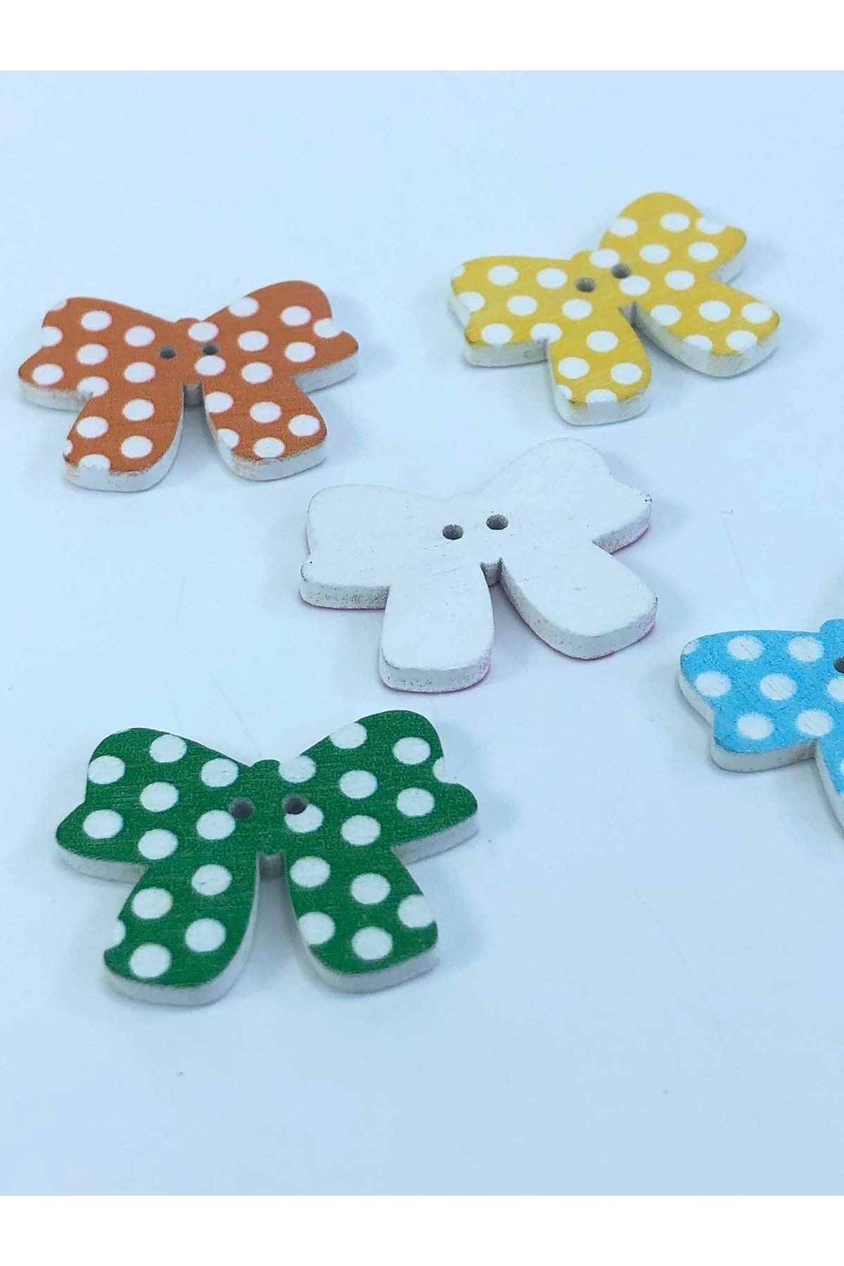 Bontex-Bow Patterned Colorful Button 1 Pack 5 Pieces Mixed Color 2