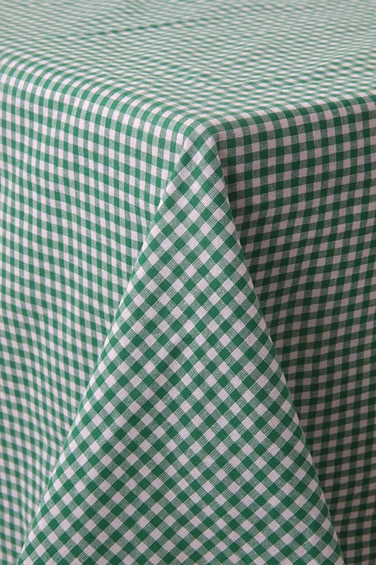 Softest Piti Checkered Green Tablecloth Cotton, Authentic Table Cloth, Picnic Cloth