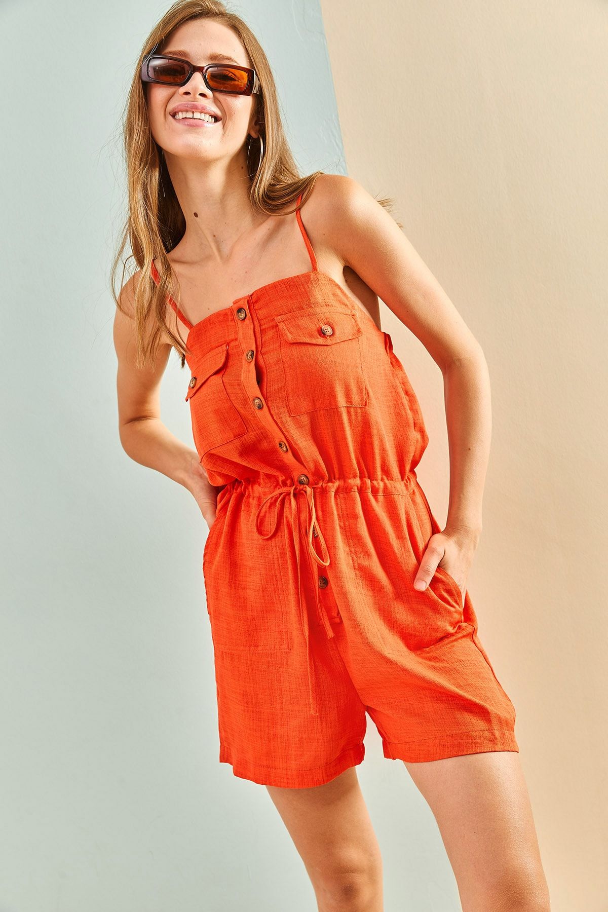 Bianco Lucci Women s Half Layer Shorts Jumpsuit Trendyol