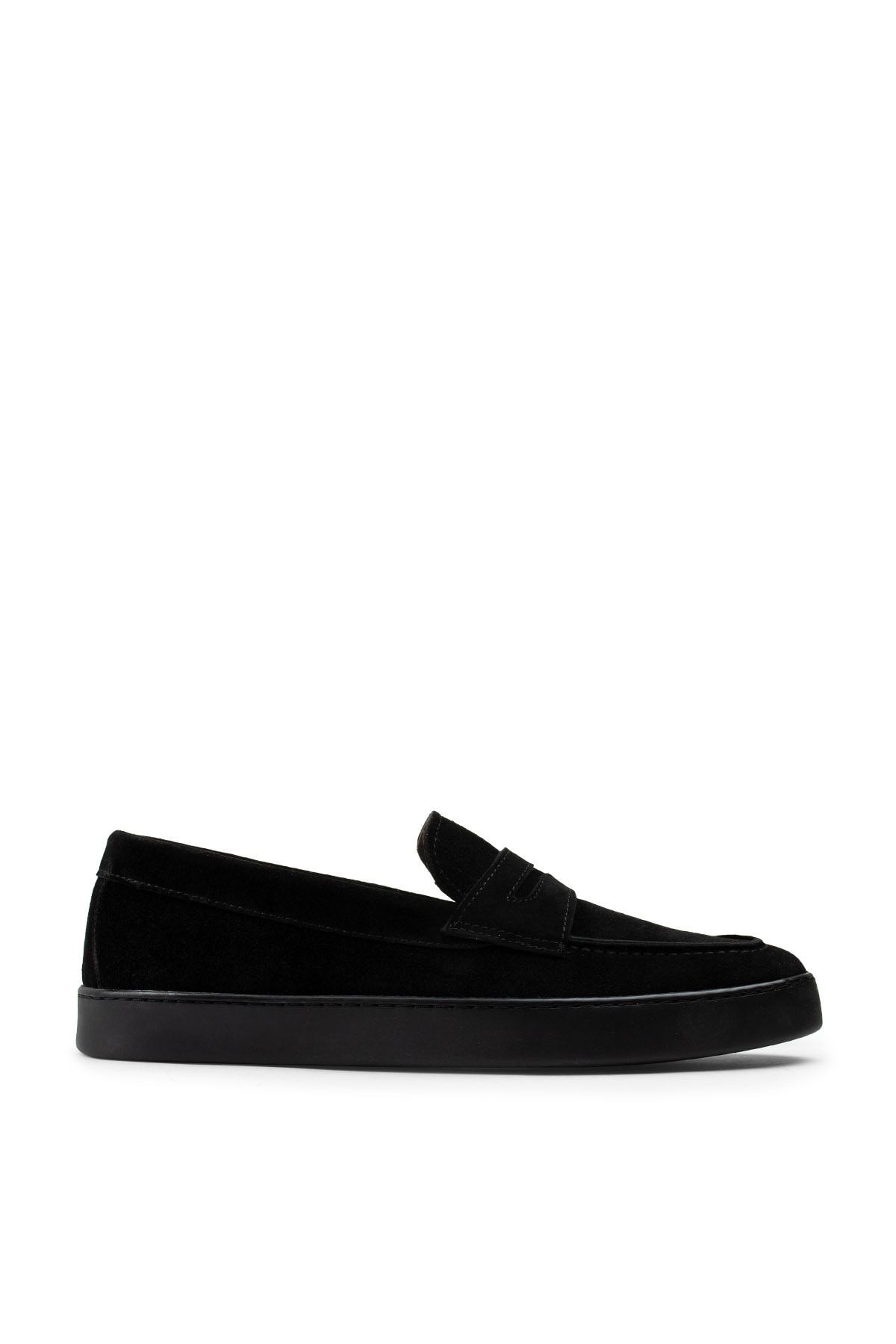 Deery Hakiki Süet Siyah Loafer Erkek Ayakkabı