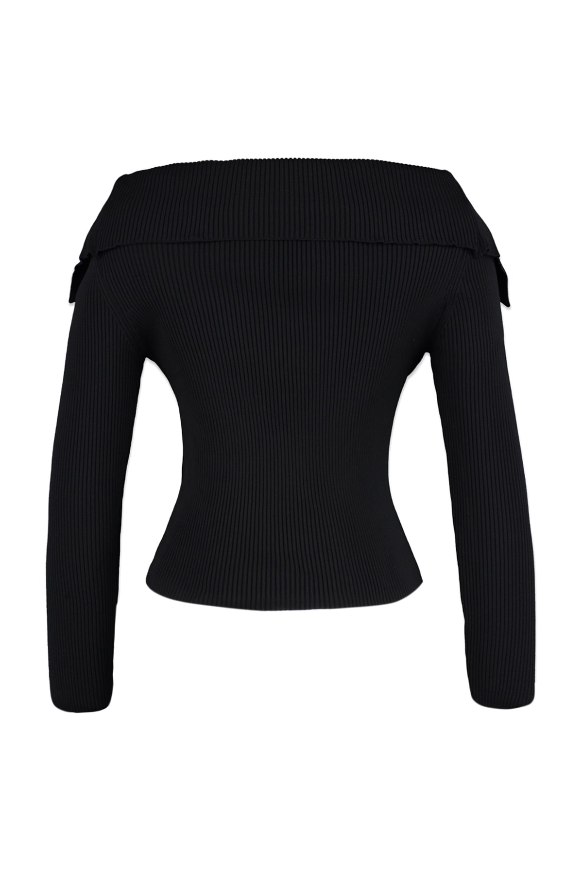 Trendyolmilla  Siyah Carmen Yaka Triko Kazak TWOAW22KZ0993 - Görsel 6