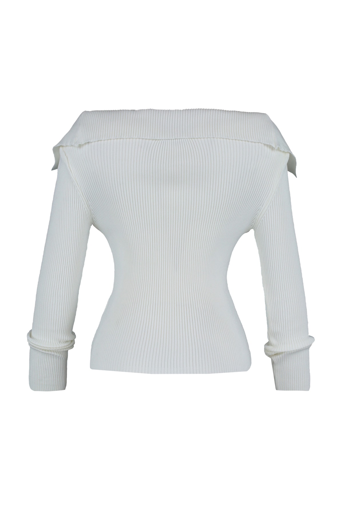 Trendyolmilla  Ekru Carmen Yaka Triko Kazak TWOAW22KZ0993 - Görsel 7