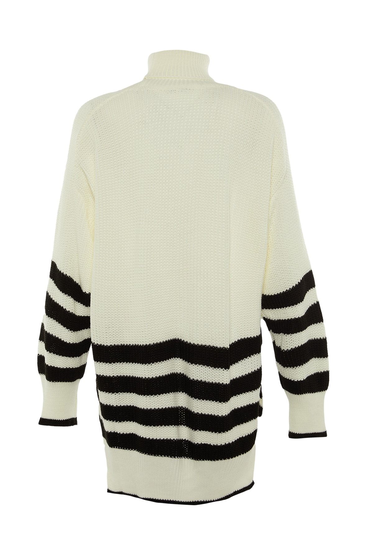 Trendyol Collection-Ecru gestreifter Oversize-Strickpullover TWOAW23KZ00005 7