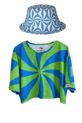 Hipnotico Winter Crop T-shirt & Brasilia Bucket Hat Balıkçı Şapkası 15872