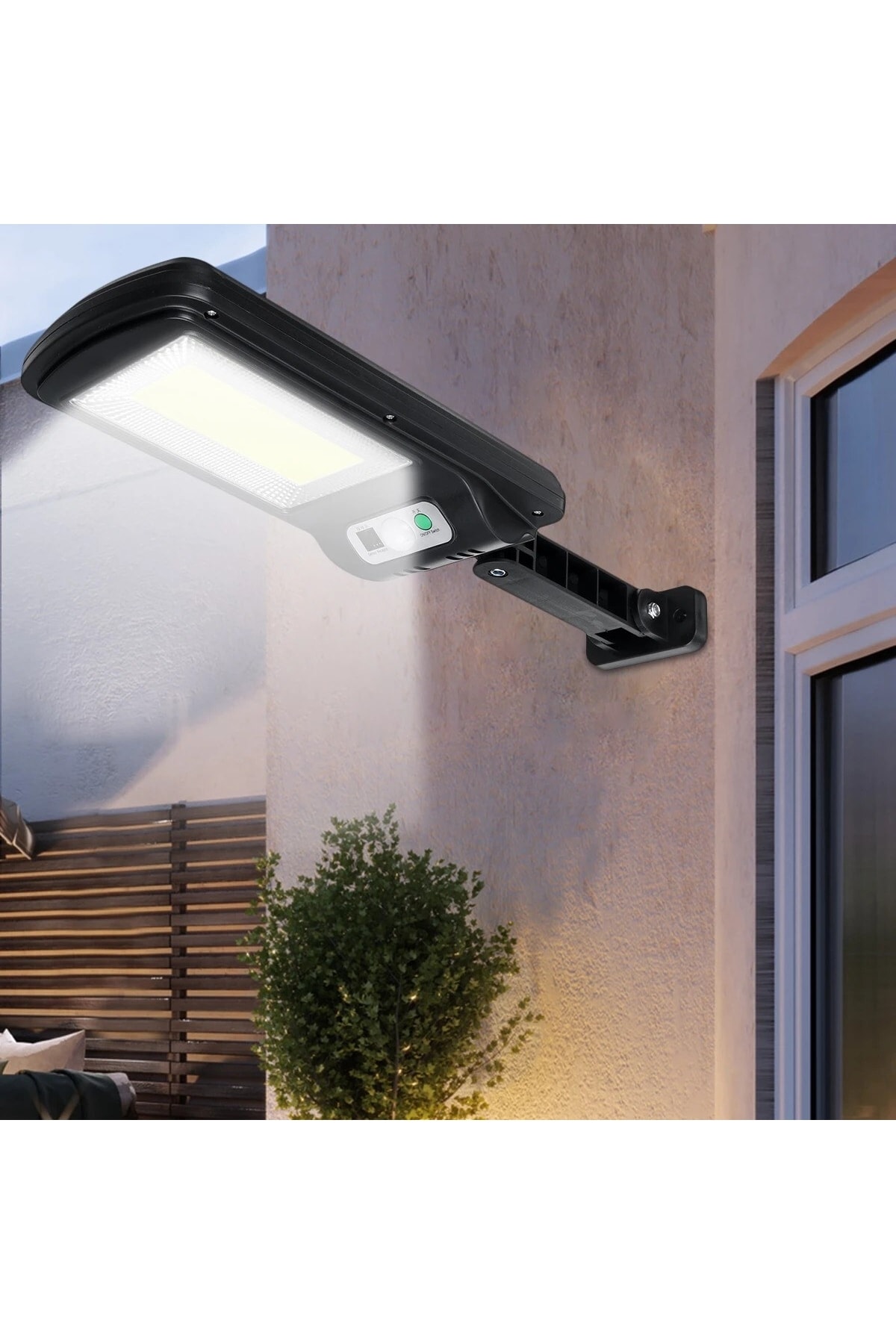 BiTon Toptan 100 Ledli Güneş Enerjili Kumandalı Hareket Sensörlü Solar Dış Mekan Lambası Işık