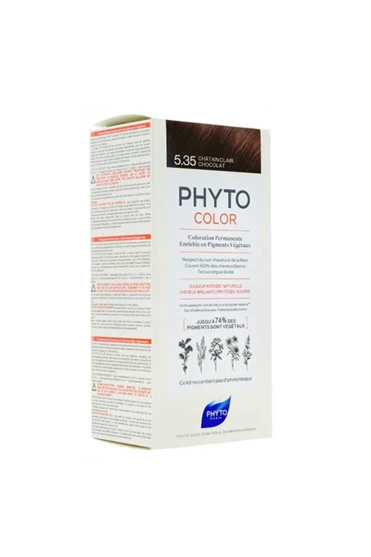 رنگ مو مردانه و زنانه موهای گیاهی رنگی 5.35 فرمول شاه بلوط دور با نام AKAJU Phyto