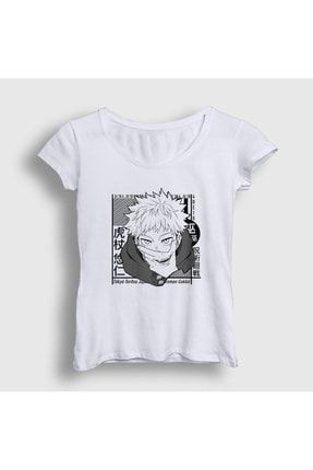 Kadın Beyaz Yuji Itadori Anime Jujutsu Kaisen T-shirt 316493tt