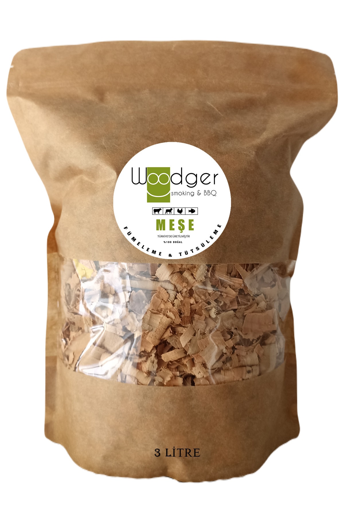 Woodger BBQ & Grill Fümeleme Ve Tütsüleme Talaşı Mangal Barbekü Talaşı - Meşe 3 lt