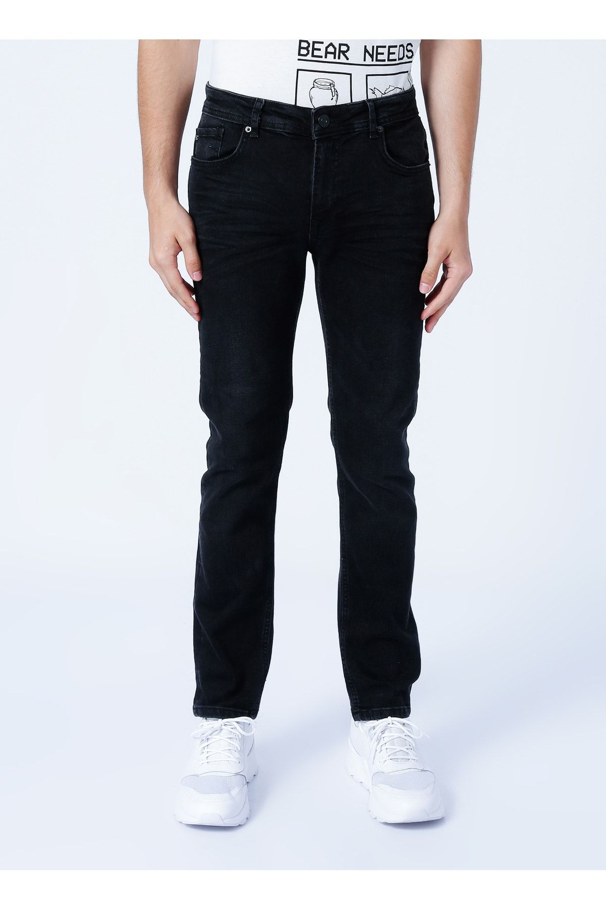 Bad Bear-بنطال جينز رجالي ذو قصة عادية بخصر عادي أسود داكن 22.01.70.002_dante Jeans 2