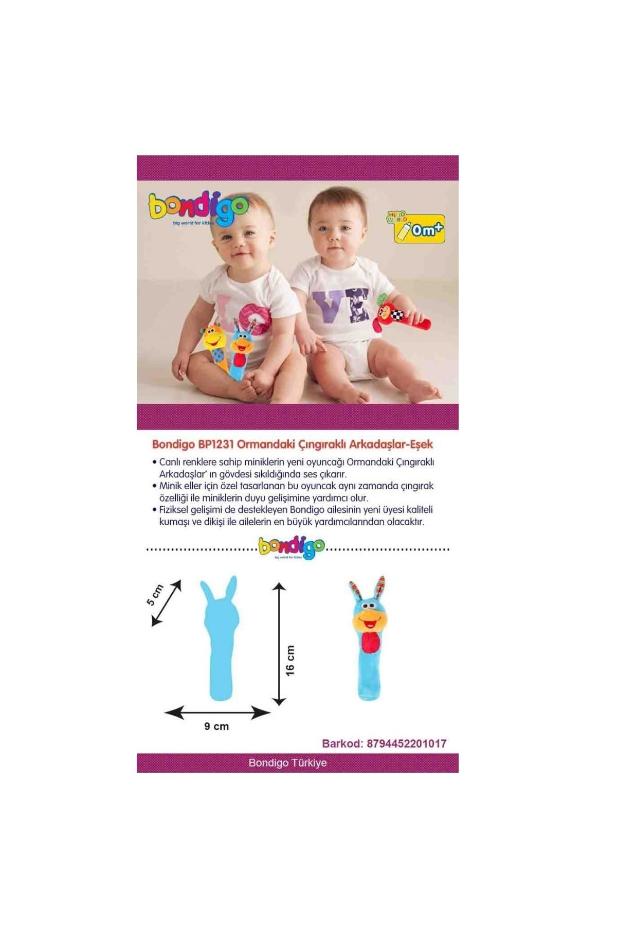 BONDİGO Iki Renkli Sulu Diş Kaşıyıcı & Ormandaki Çıngıraklı Arkadaşlar Eşek fotoğrafı 3 (önizleme)