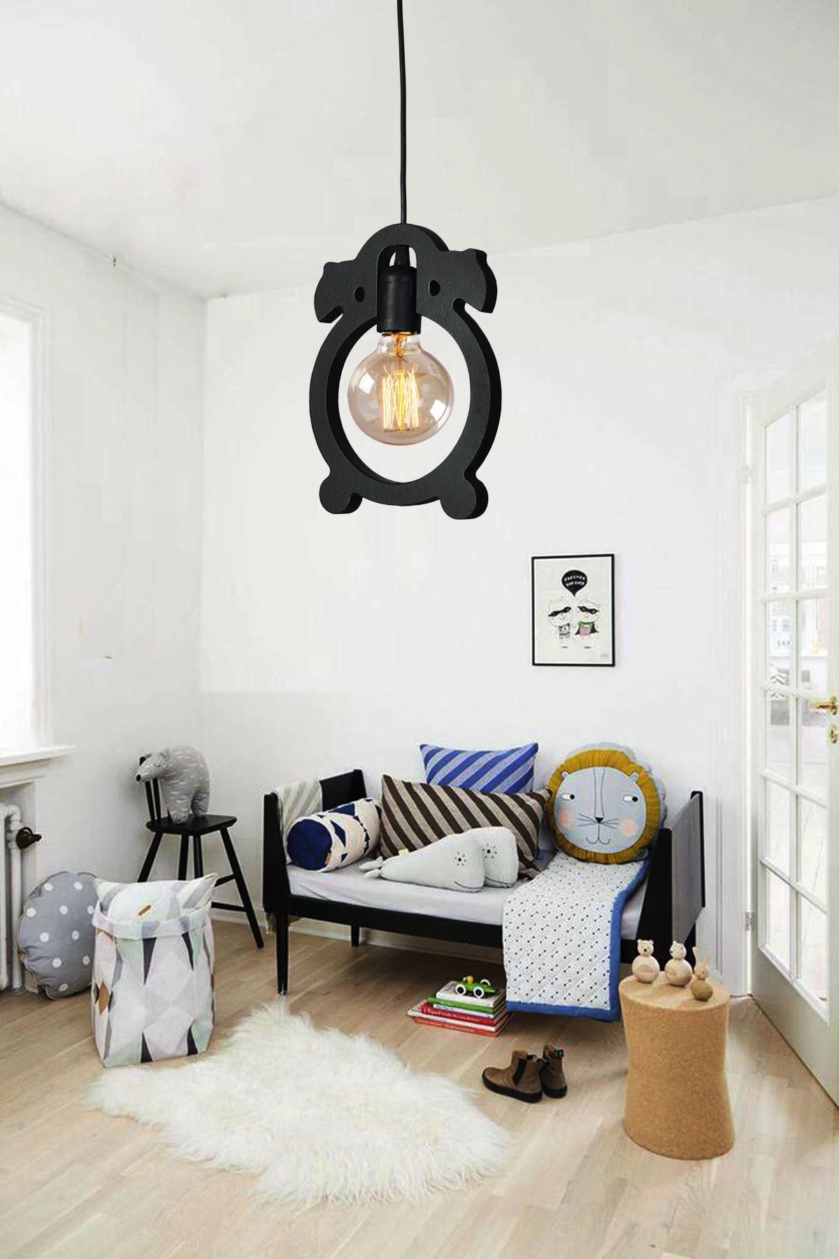 UTKU TASARIM-Alarm Clock Single Chandelier Pendant Lamp Modern Rustic Decorative Lamp 4