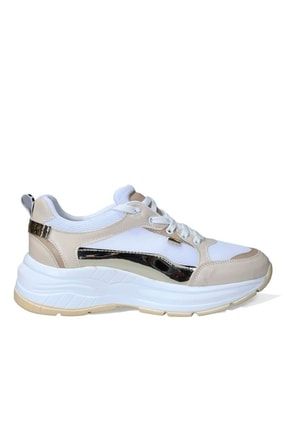 Bej Beyaz Kadın Sneaker FLR-22001 07