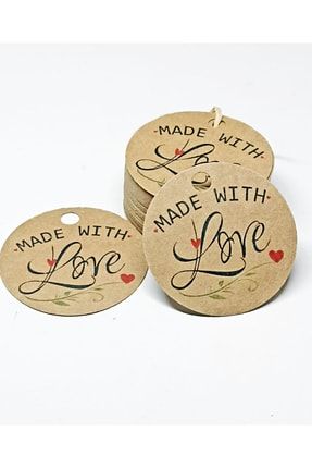 Made With Love Kart / 100 Adet Kraft Etiket (3,8 Cm) -TK018