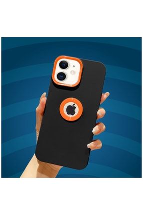 Iphone 11 Uyumlu Kılıf Candy Silikon Kılıf Siyah+turuncu 3562-m350