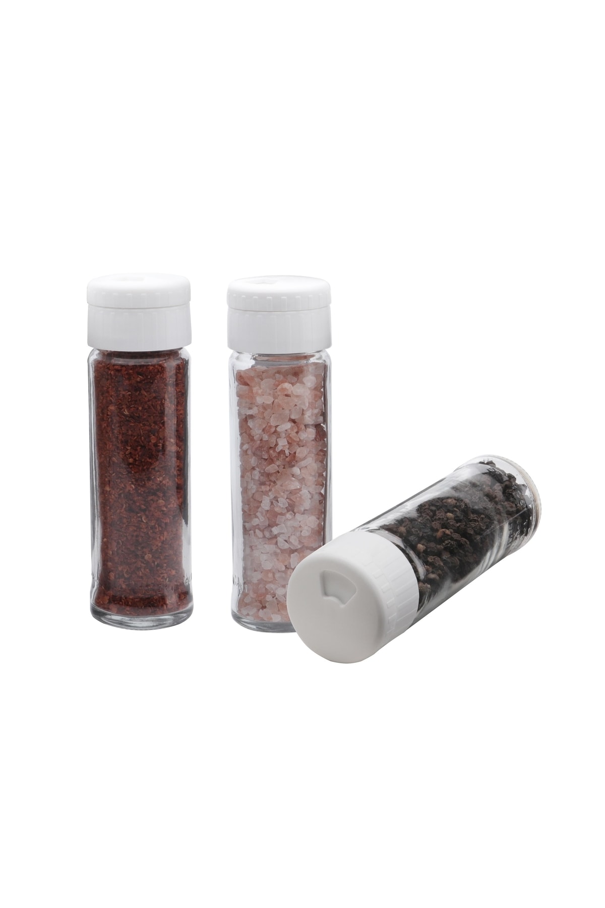 3-Piece Lina Salt Shaker Pepper Shaker Adjustable Glass Salt Shaker with Lid