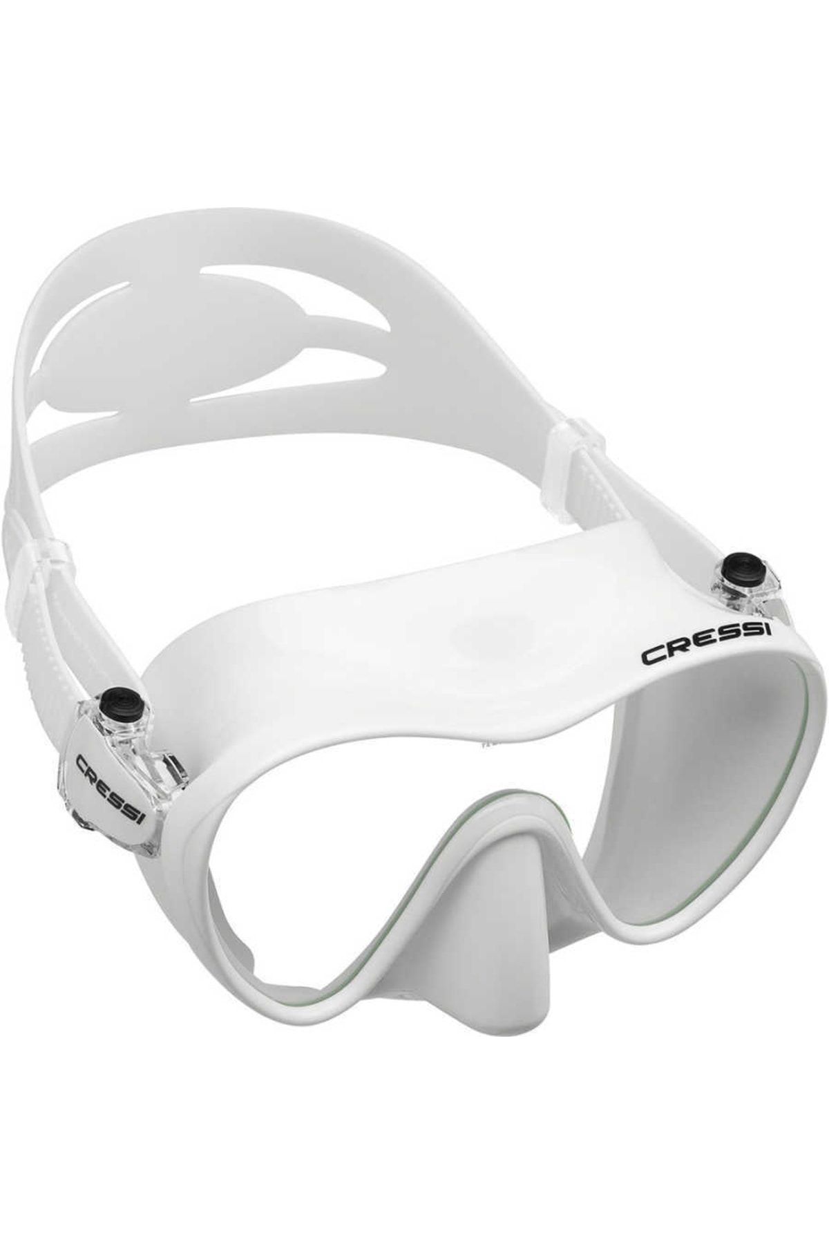 ماسک و اسنورکل سفید شیرجه F1 Frameless Whall Why cressi sub
