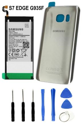 Samsung Galaxy S7 Edge G935f Arka Cam Kapak Batarya Kapağı Gri+batarya Pil Eb-bg935abe+tamir Seti S7EDGE-101