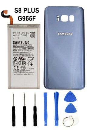 Samsung Galaxy S8+ Plus G955f Arka Cam Kapak Batarya Kapağı Mavi+batarya Pil Eb-bg955abe+tamir Seti S8+PLUSG955F-1002