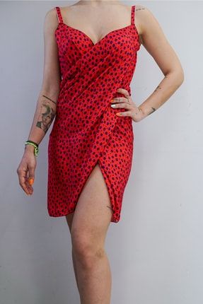 Kırmızı Lacivert Çiçek Desenli Pareo Kadın Plaj Elbisesi Yeni Sezon Özel Tasarım Elbise giaco0007