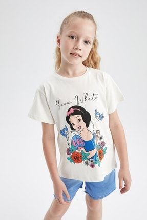 Kız Çocuk Disney Prenses Regular Fit Kısa Kollu Tişört Y6616A622HS