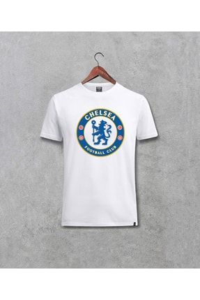 Erkek Chelsea Futbol Takım Logo Baskılı Beyaz Tişört 33500227566111