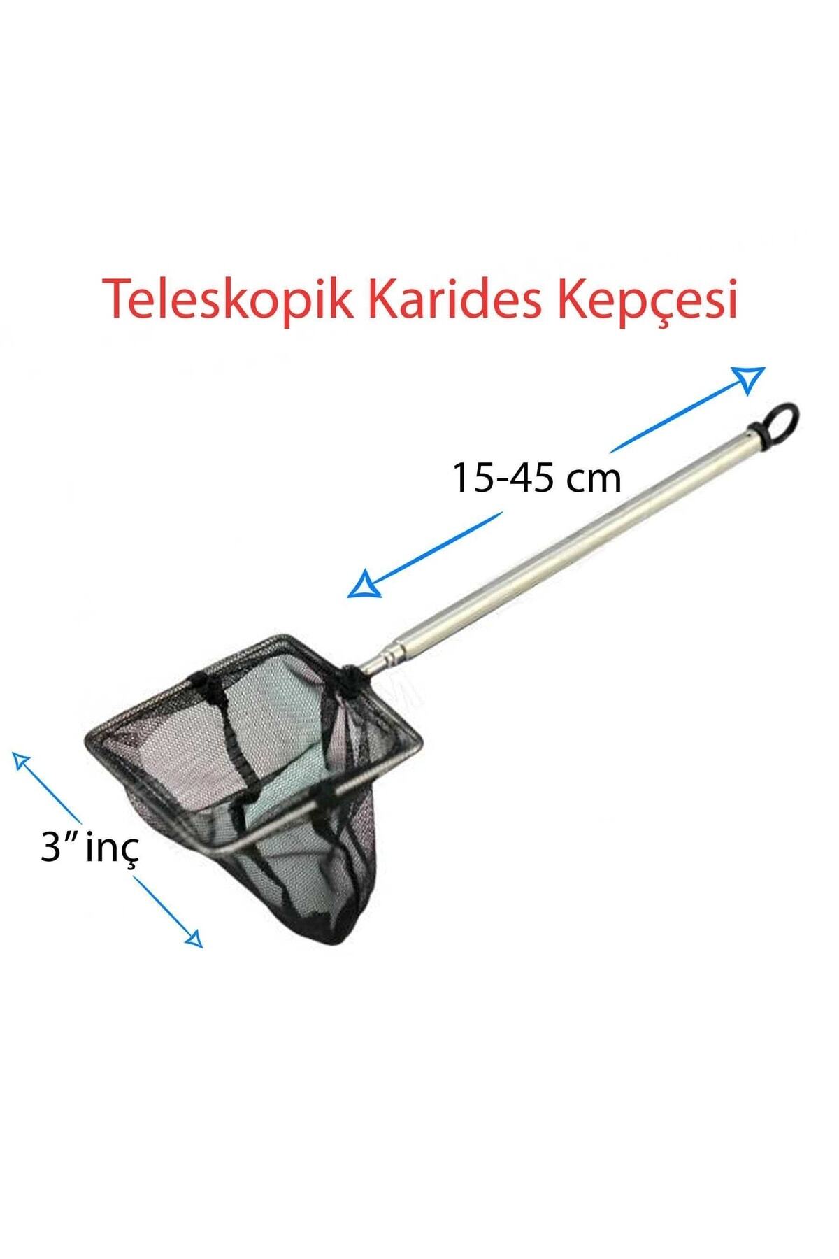 Liya Teleskopik Karides Kepçesi 3 Inc 15-45 Cm Saplı / Kare Ağız 1 Adet Ly1545