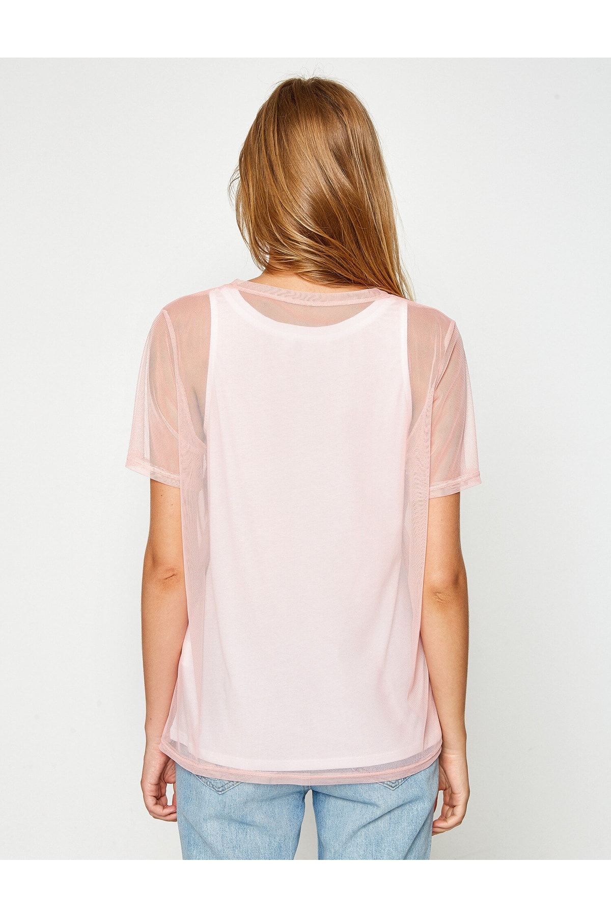 Koton-Women's Pink T-Shirt 7YAF10147GK 4