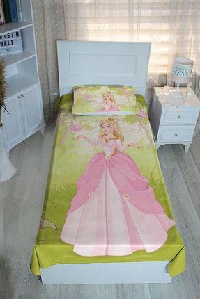 Sevimli Prenses Peri Kız Ve Kelebekler Desenli Yatak Örtüsü & Pike KPY05