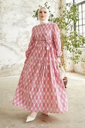 Laura Zincir Desen Elbise - Pembe MS00AN99348