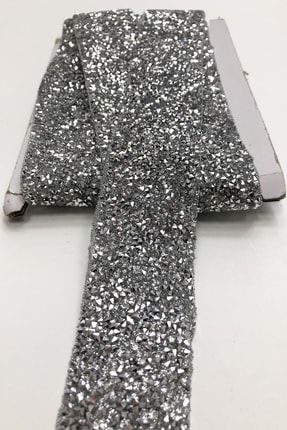 Gümüş Ütü Ile Yapışan Şerit Aplik 4 Cm BNDEK-307