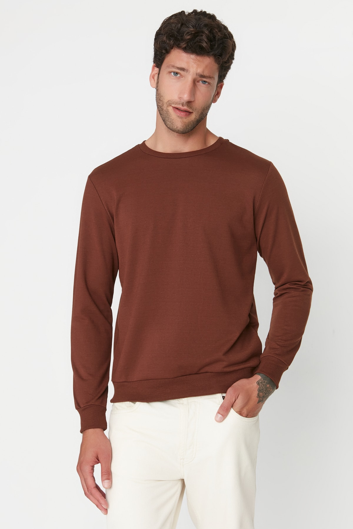 Trendyol Collection Sweatshirt Braun Regular Fit
