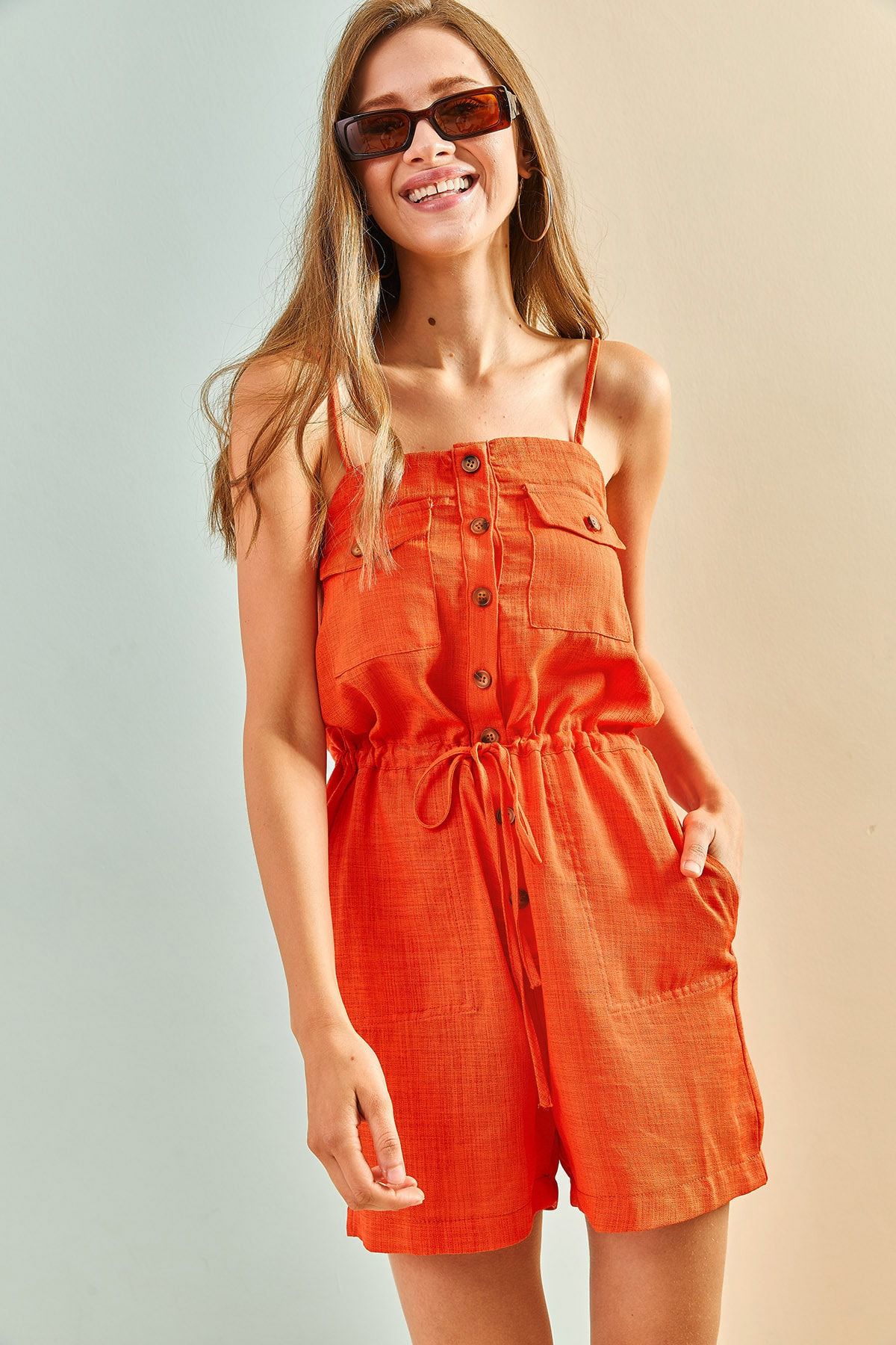 Forever 21 orange romper hot sale