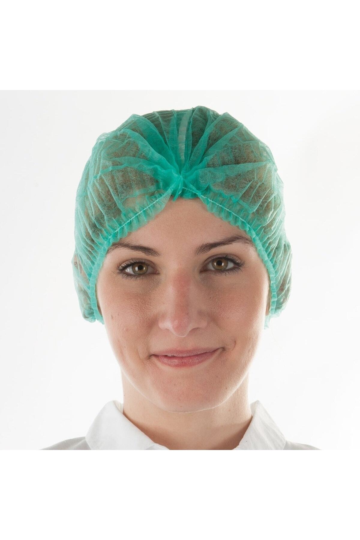 ATOS Lastikli Tek Kullanımlık Yeşil Bone 100'lü Paket