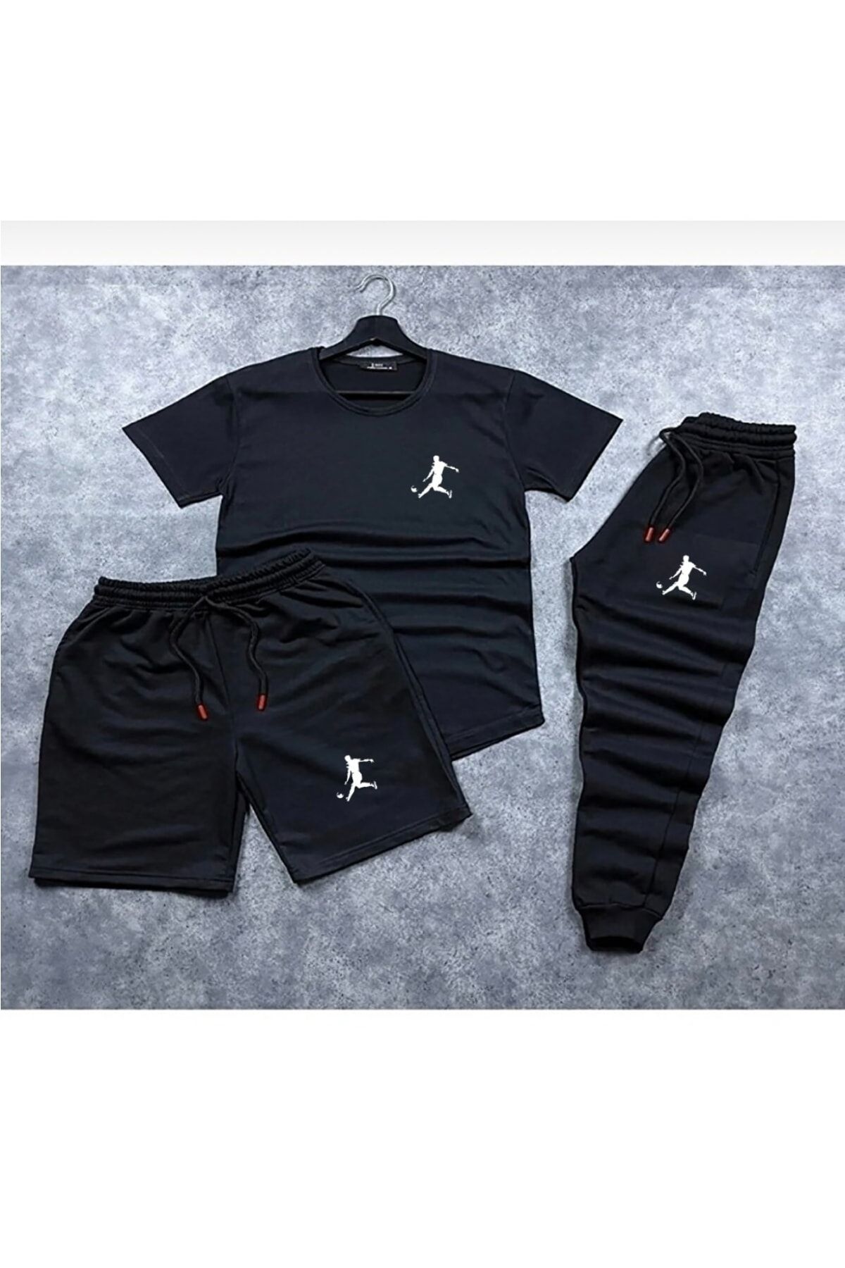 Joza Outdoors Unisex Black Football Player Printed 3 Piece
