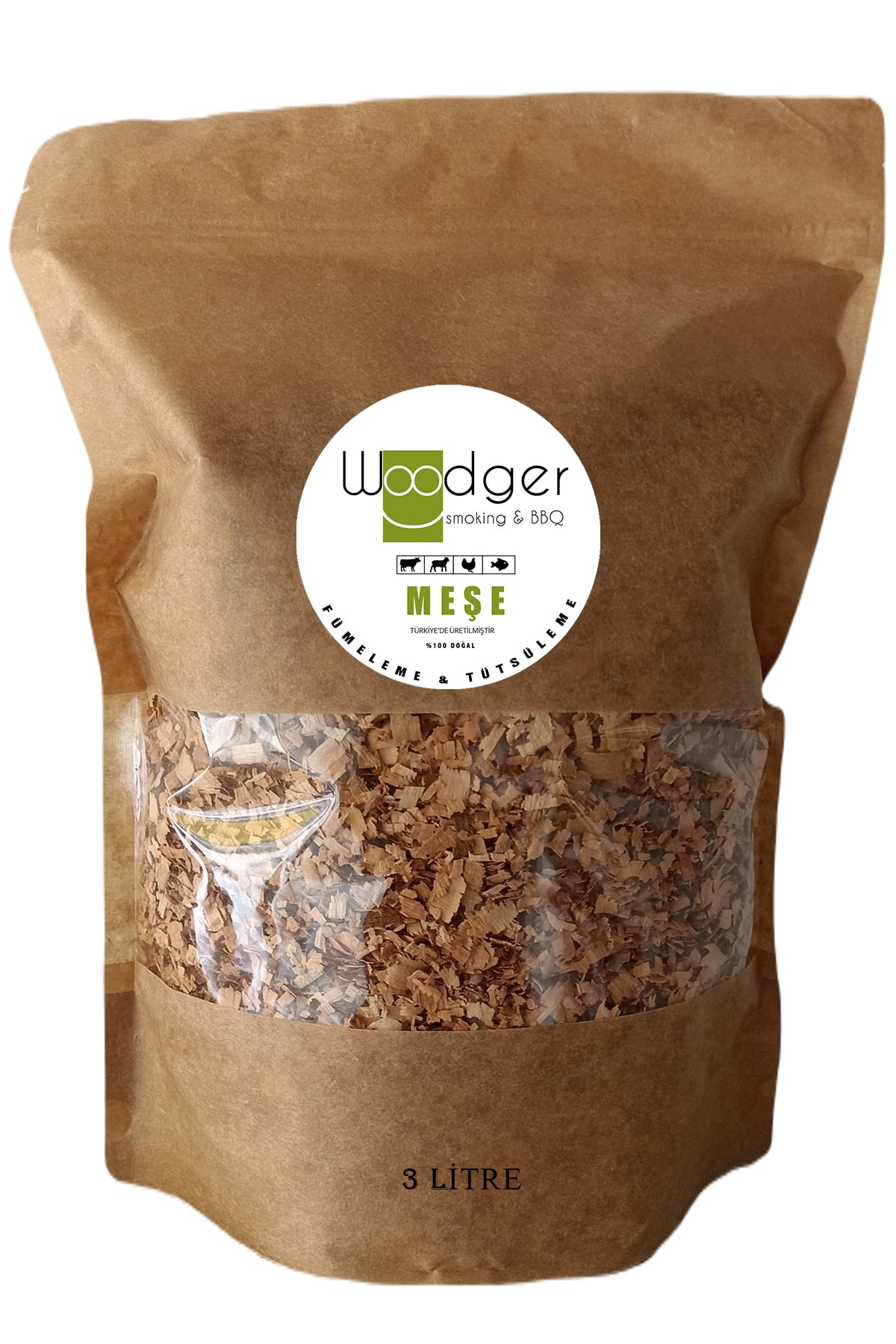 Woodger BBQ & Grill Fümeleme Ve Tütsüleme Talaşı - Mangal Barbekü Talaşı - Meşe - 3 Lt