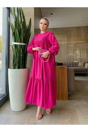 Fmn Butik Kadın Kol Bağlama Detaylı Uzun Elbise elbise001