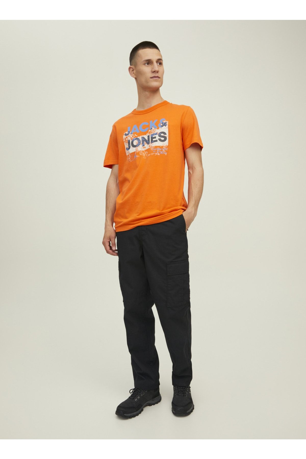O Yaka Baskılı Turuncu Erkek T-shirt 12210420_jcotrek Logo Tee
